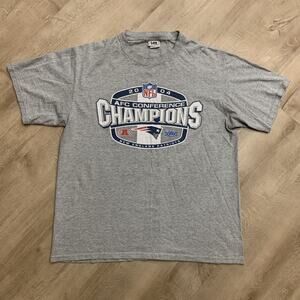 Vintage 2004 NFL Lee Sport New England Patriots AFC Champions T-Shirt Mens Large